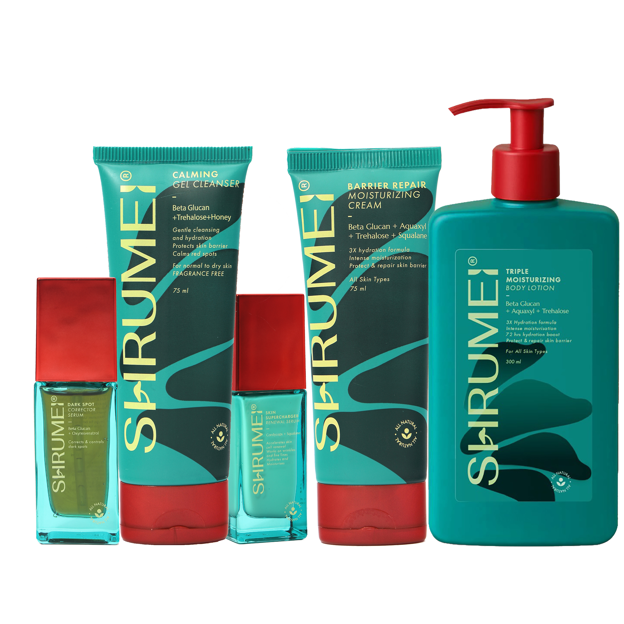 SHRUMEI Complete Skin Renewal & Hydration Combo of  5 - Step Advanced Skincare Routine | Anti-Aging, Brightening & Barrier Repair Kit